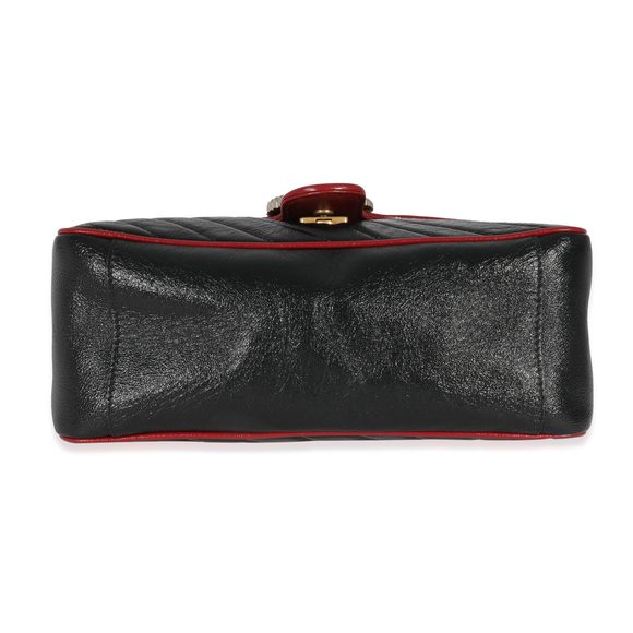 Gucci Black Quilted Leather GG Marmont Small Torchon Top Handle - Picture 4 of 6